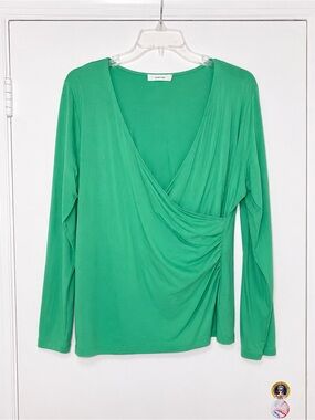 NWOT Kettlewell Green Faux Wrap Long Sleeve Top XL